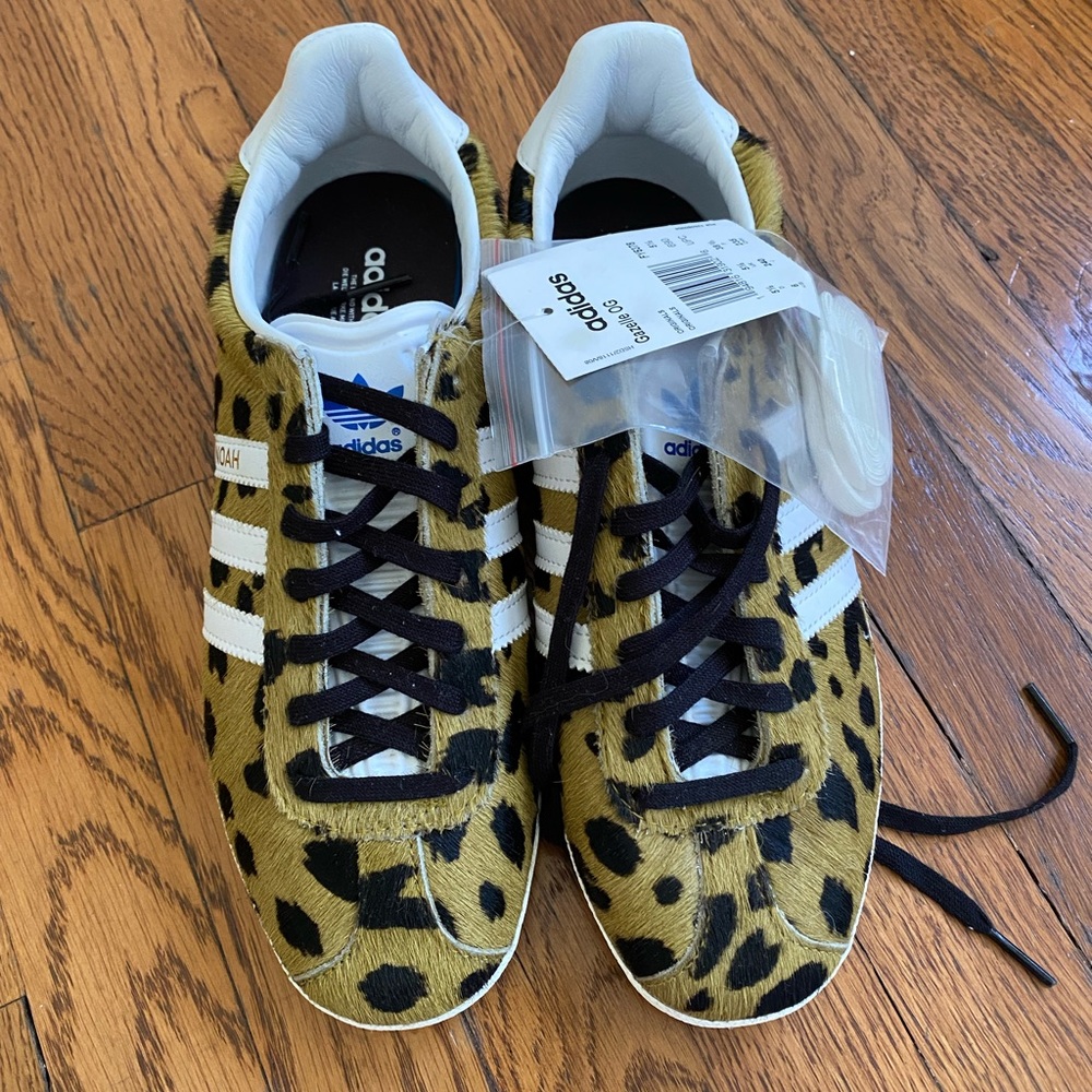Adidas x Noah leopard sneakers sz 5, women’s 7.5